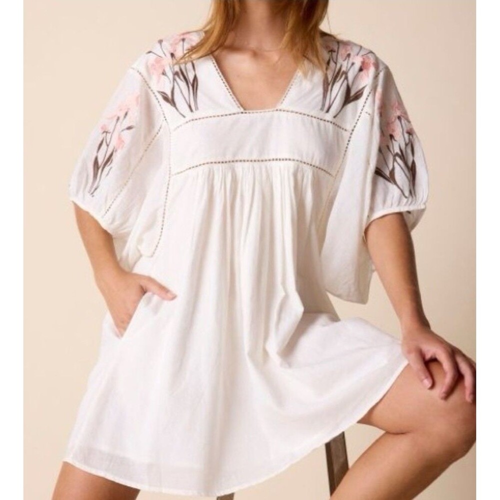 St Roche Lake Embroidered Mini Dress Women’s Size XS